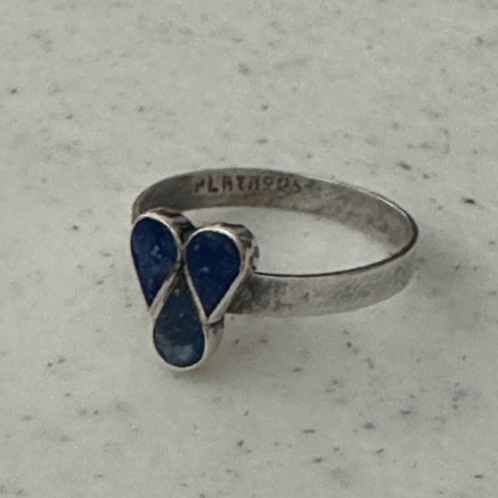 Elegant Silver and Blue Women's Ring